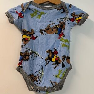 Kumquat LA Short Sleeve Bodysuit | Cowboy Print | 3mos